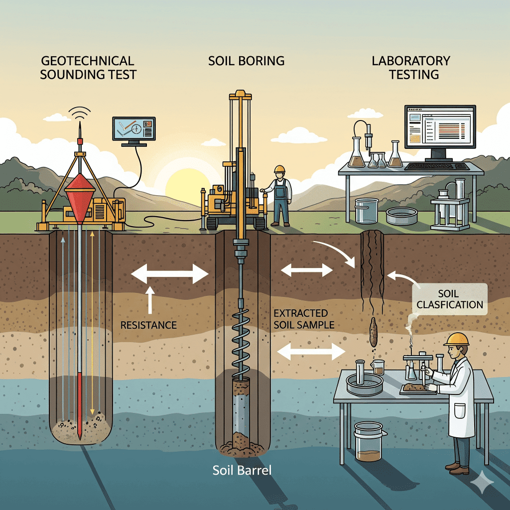 Perbedaan antara Tes Sonding, Bor Tanah, dan Uji Laboratorium